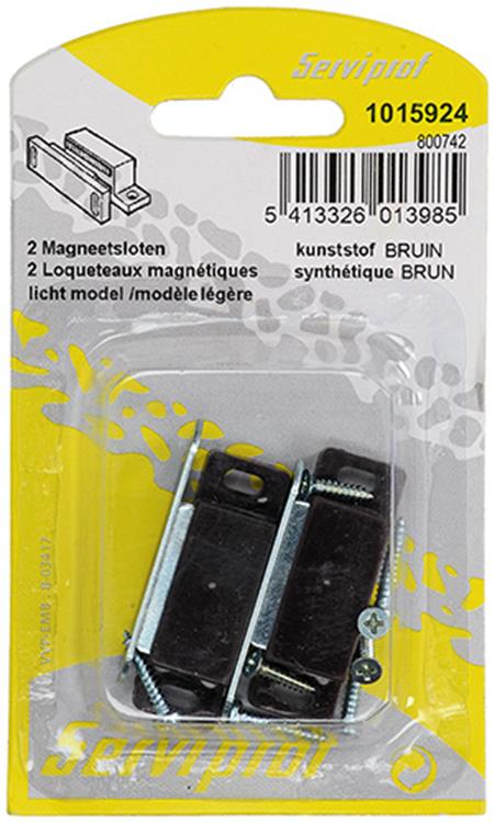 Mack 1015924 - 2 Magnetschlösser, leichtes Modell, brauner Kunststoff | 10 Stück