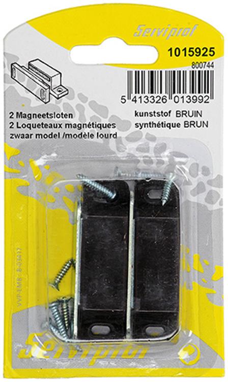 Mack 1015925 - 2 Magnetschlösser, schweres Modell, brauner Kunststoff | 10 Stück