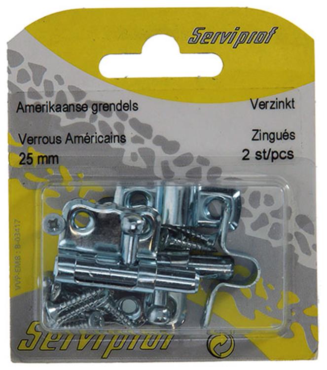 Mack 1013474 – 2 amerikanische Riegel verzinkt a 25 – b 10 mm | 5 Stück