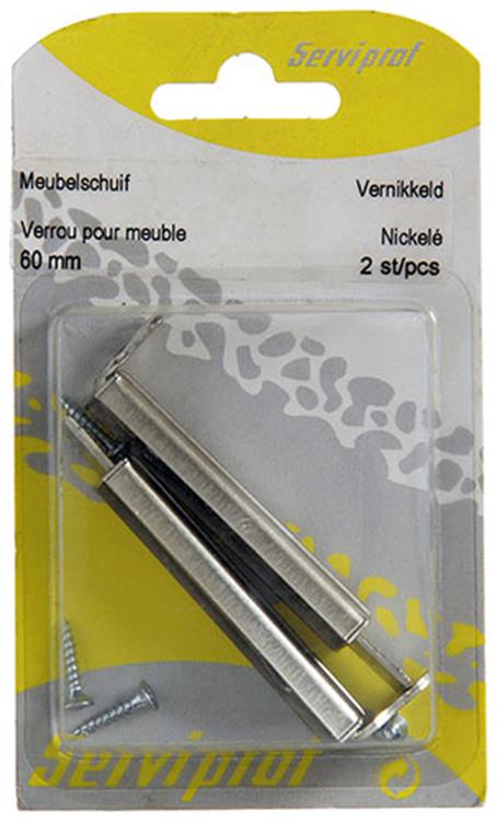Mack 1013271 - 2 Möbelschubladen vernickelt a 60 - b 12,5 mm | 10 Stück
