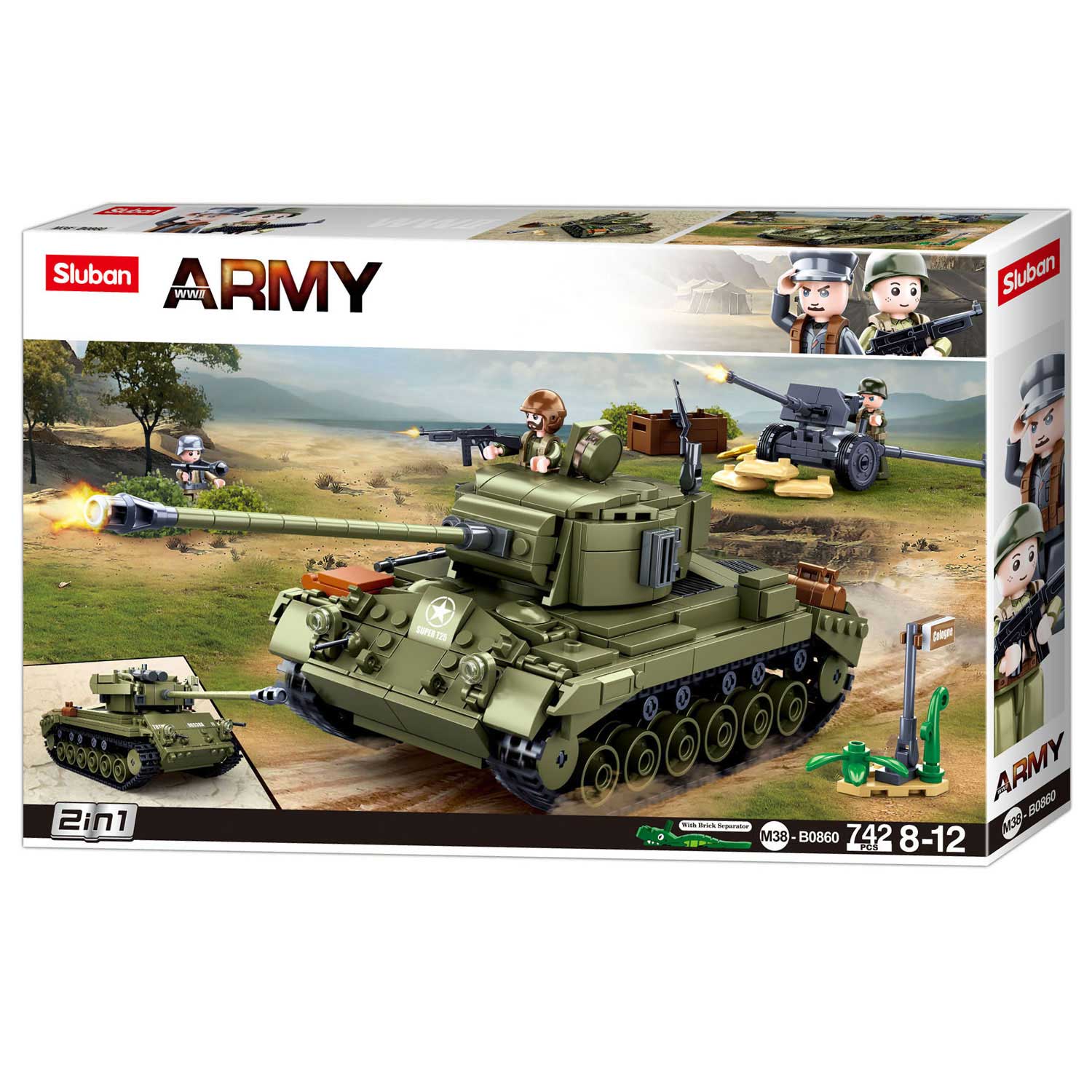 Sluban Armee mittelgroße Panzergrün