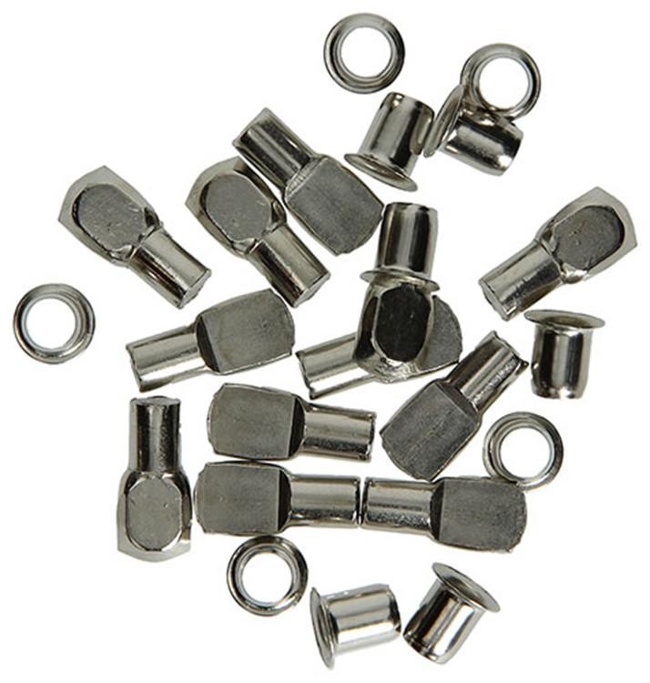 Mack 1013317 - 12 Bodenträger ø 7mm Hülsen ø 7,5 mm vernickelt | 5 Stück