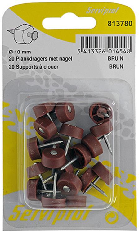 Mack 1017028 – 20 Regalträger mit Nagel braun | 5 Stück
