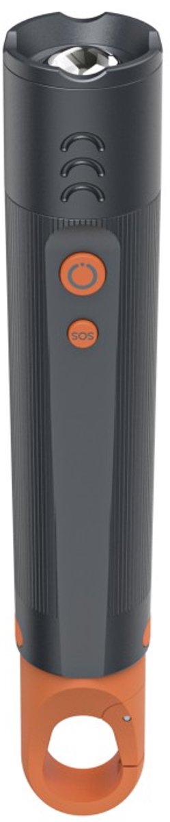 Hama Taschenlampe - flx350 - 350lm - inkl. 3x AAA-Batterien - Aluminium - 4 Positionen + SOS - Zoom - Karabiner - Schwarz