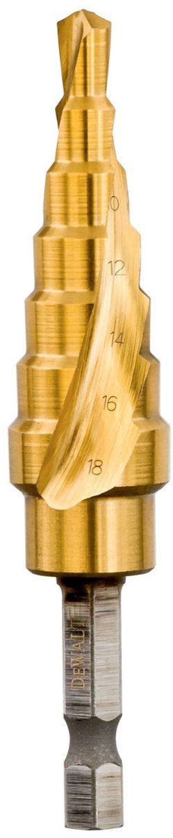 Dewalt extreme® – Stufenbohrer – 6–18 mm – Titanbeschichtung – Sechskantschaft