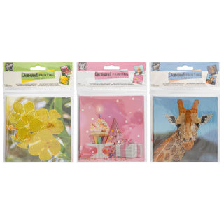 Diamantmalerkarte Set 13x13 cm 2 Teile 3 Assorti