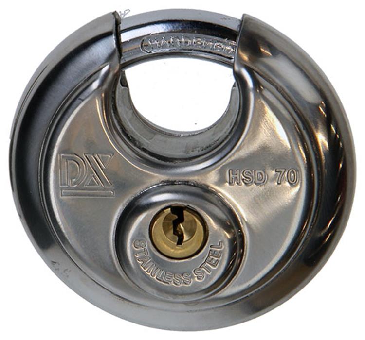 Mack 1013632 - 1 Vorhängeschloss Diskus Edelstahl ø 70 mm | 5 Stück