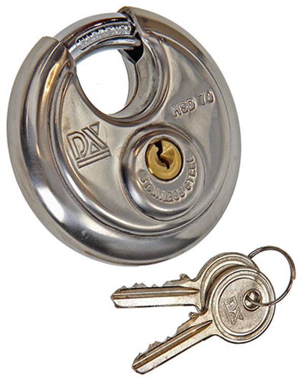 Mack 1013632 - 1 Vorhängeschloss Diskus Edelstahl ø 70 mm | 5 Stück