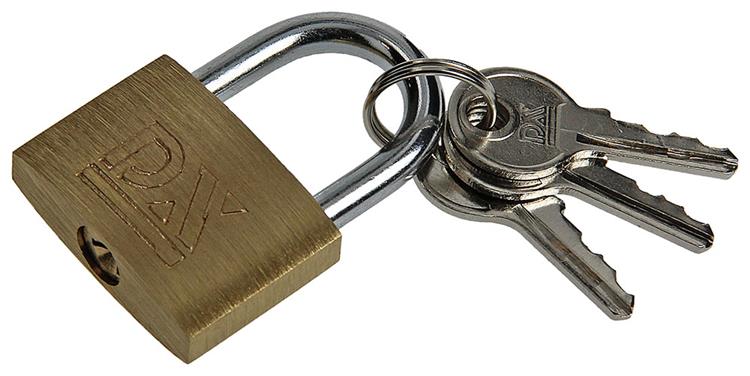 Mack 1014073 - Vorhängeschloss mit Zylinder Messing 30 mm | 10 Stück