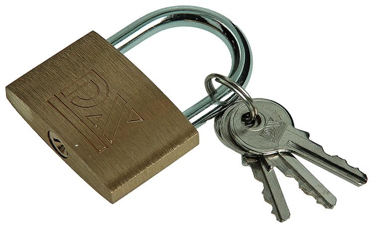 Mack 1014074 - Vorhängeschloss mit Zylinder Messing 40 mm | 10 Stück