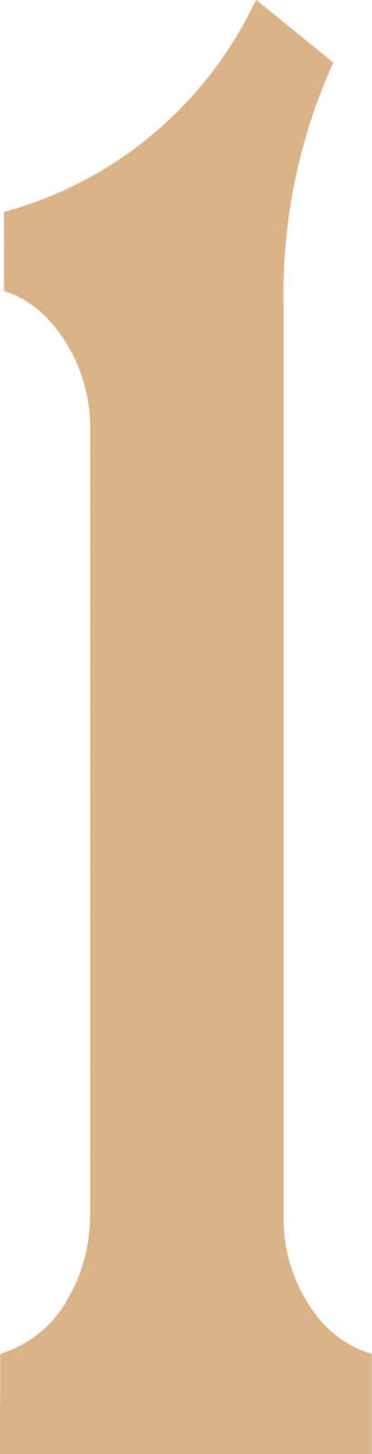 Vaessen kreativ • MDF-Nummer „1“ 21,8 cm
