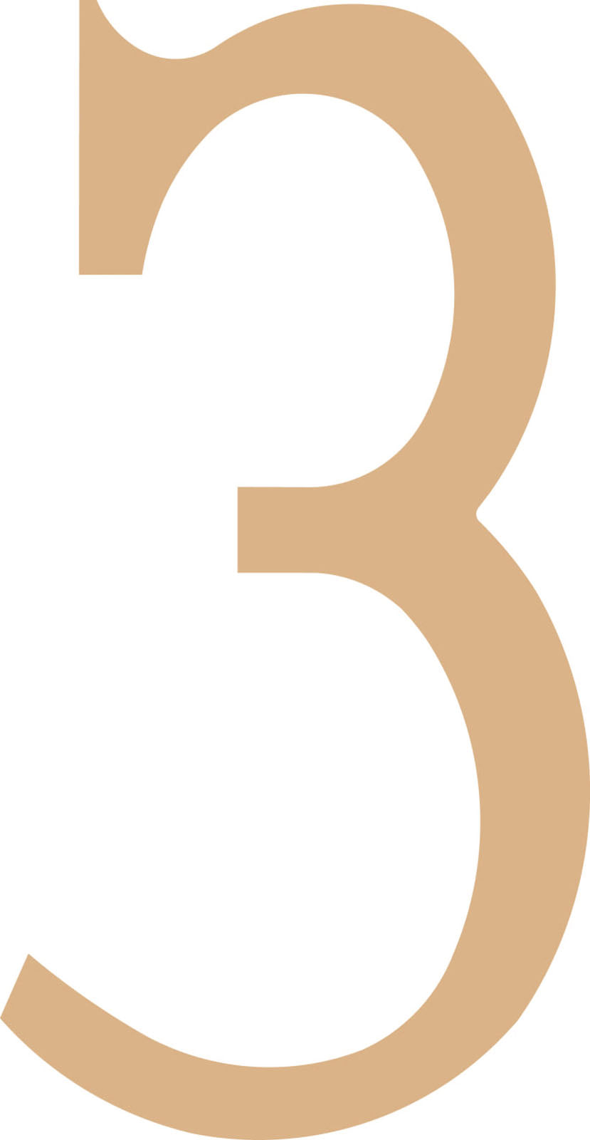 Vaessen kreativ • MDF-Nummer „3“ 21,8 cm