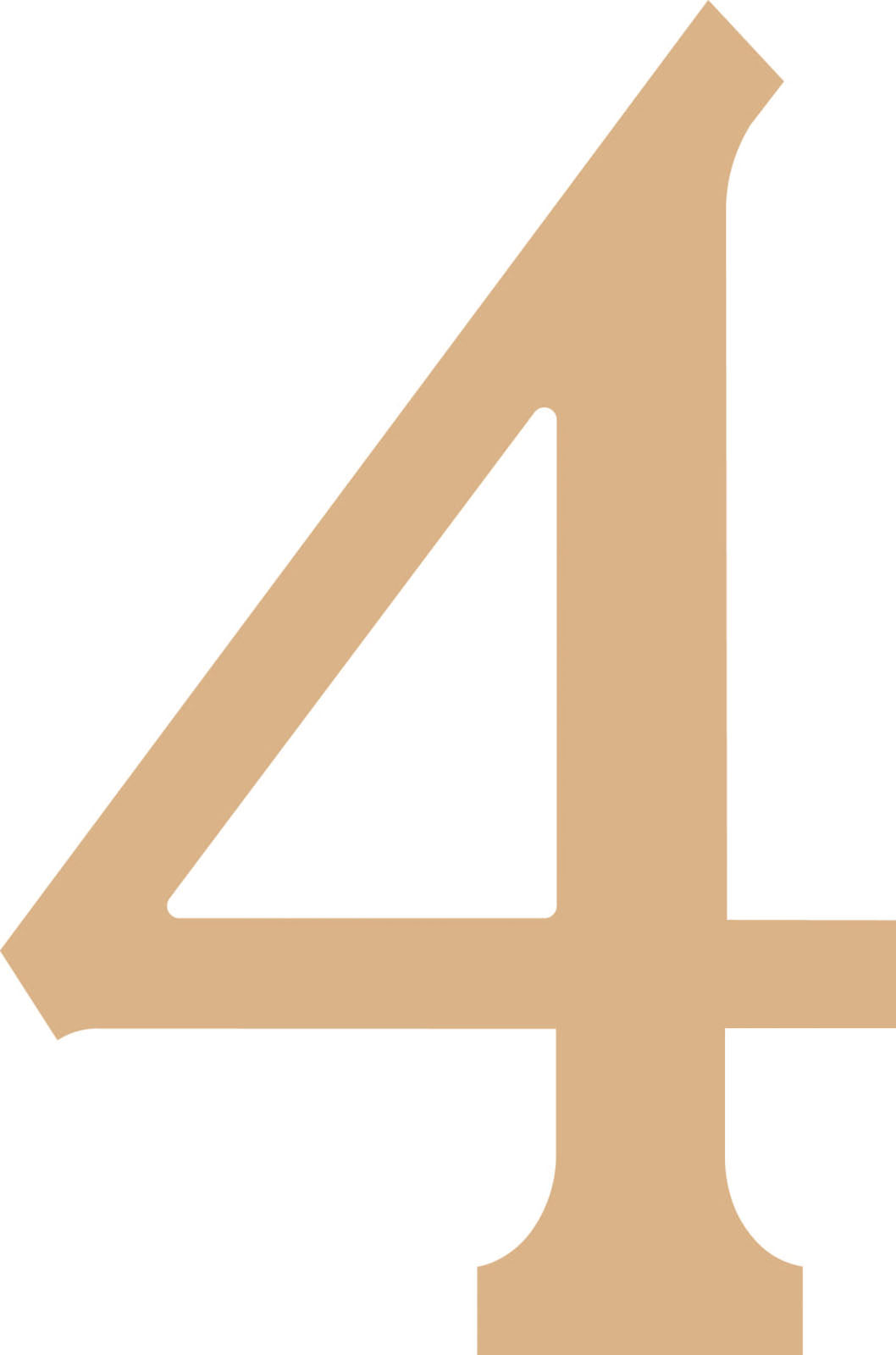 Vaessen kreativ • MDF-Nummer „4“ 21,8 cm