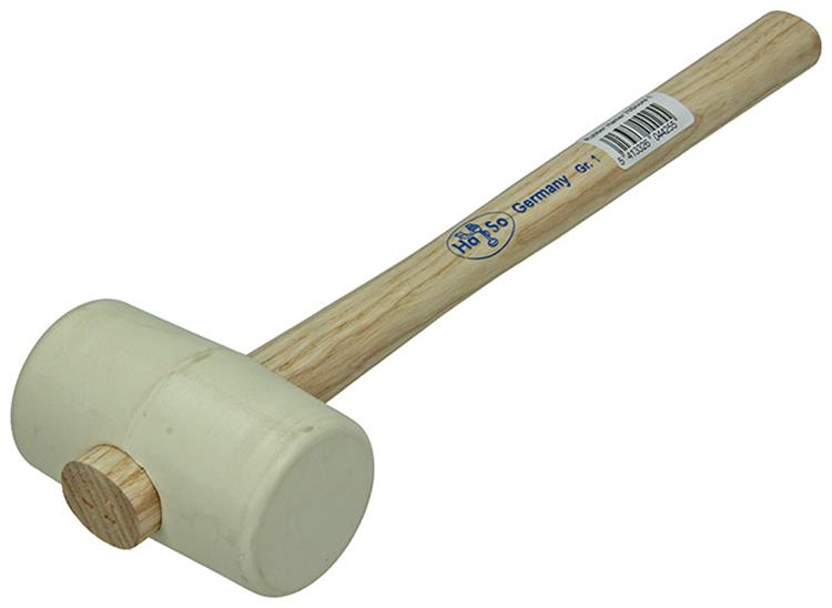 1011131 – weißer Gummihammer, Eschenstiel Nr. 1 90x55mm 300gr | 3 Stück