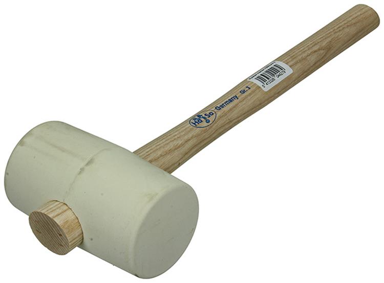 1011133 – weißer Gummihammer, Eschenstiel Nr. 3 127x75mm 720gr | 3 Stück