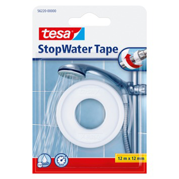 Tesa 1039439 – Wasserstoppband 12 m 12 mm | 6 Stück