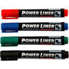 Mungyo Power Liner, Strichstärke 1,5-3 mm, Schwarz, Blau, Grün, Rot, 4 Stück 1 Box