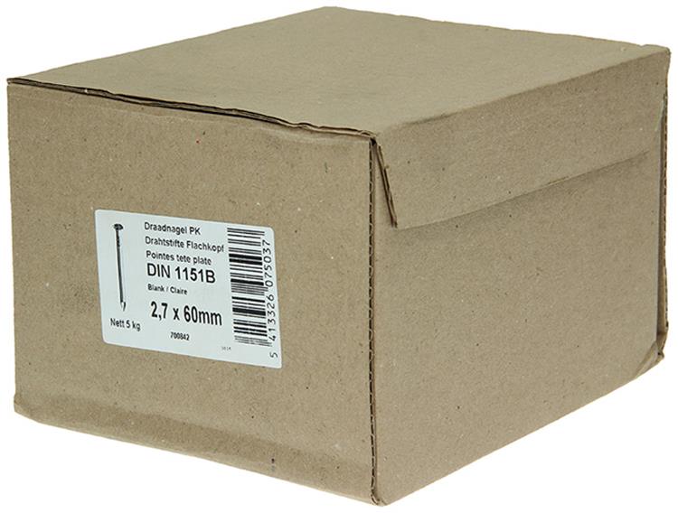 1015642 - Karton 5 kg. Nägel Flachkopf 2,7x60 mm | 2 Stk