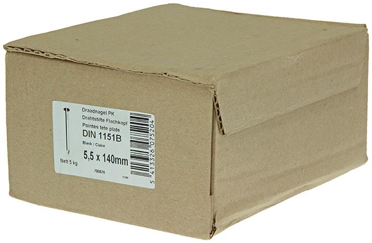 1015658 - Karton 5 kg Nägel Flachkopf 5,5x140 mm | 2 Stk