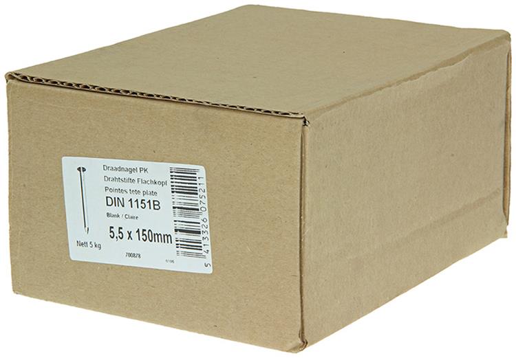 1015659 - Karton 5 kg. Nägel Flachkopf 5,5x150 mm | 2 Stk