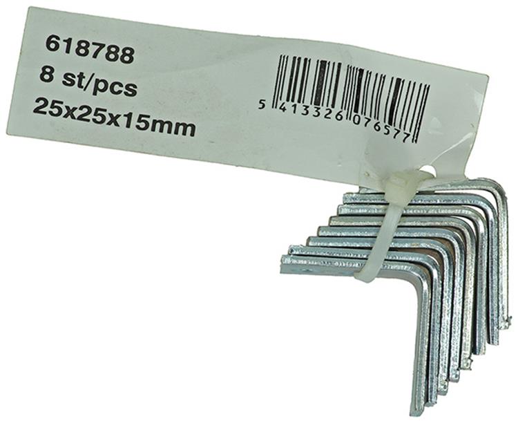 1014297 - 8 gefaltete Quadrate verzinkt 25x25x15mm | 10 Stück