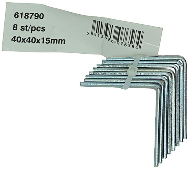 1014298 - 8 gefaltete Quadrate verzinkt 40x40x15mm | 10 Stück