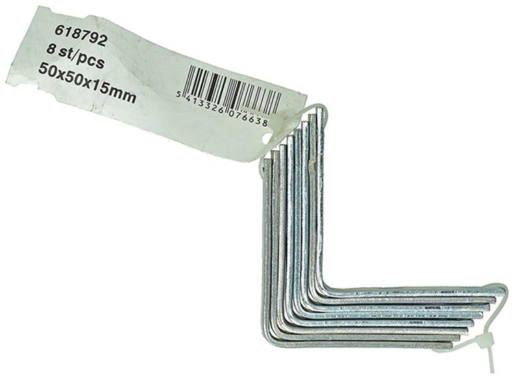 1014299 - 8 gefaltete Quadrate verzinkt 50x50x15mm | 10 Stück