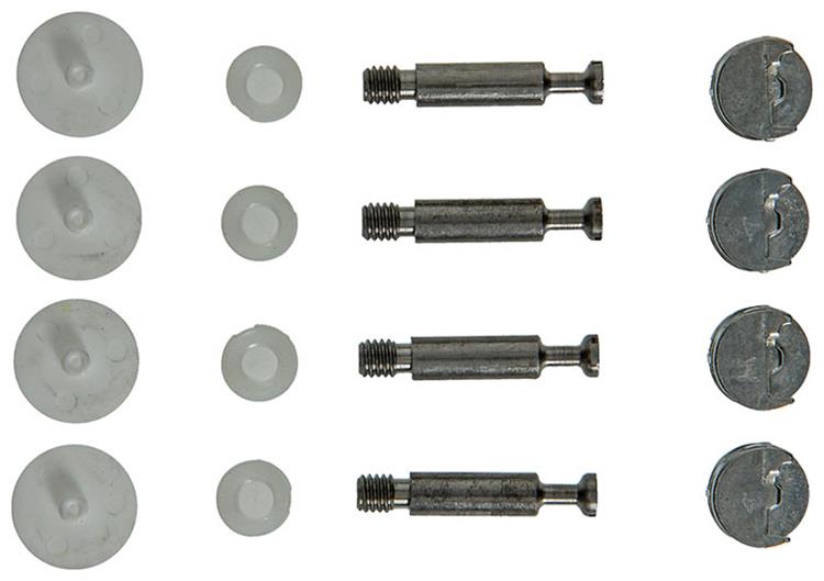 Mack 1013703 - 4 Schrankverbinder Minifix weiß m6x15mm | 5 Stück