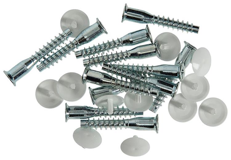 Mack 1013704 - 12 Unita-Schrauben mit Abdeckkappe weiß M 6,3 x 40 mm | 10 Stück