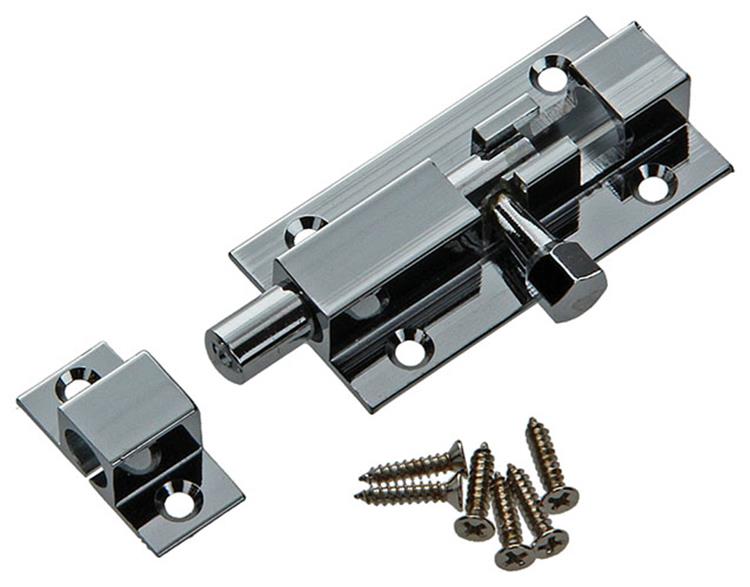 Mack 1013684 – 1 Schieberiegel Messing verchromt A 50 – B 16 mm | 5 Stück