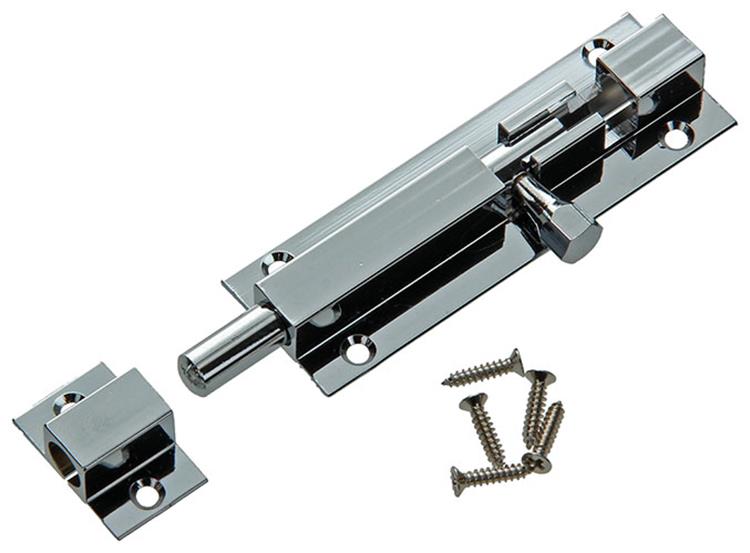 Mack 1013685 – 1 Schieberiegel Messing verchromt A 75 – B 16 mm | 5 Stück