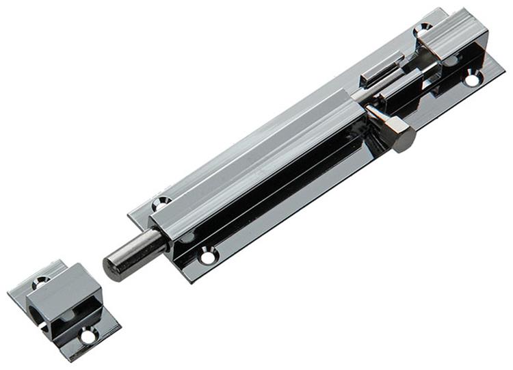 Mack 1013686 – 1 Schieberiegel Messing verchromt A 100 – B 16 mm | 5 Stück