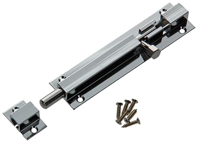 Mack 1013686 – 1 Schieberiegel Messing verchromt A 100 – B 16 mm | 5 Stück