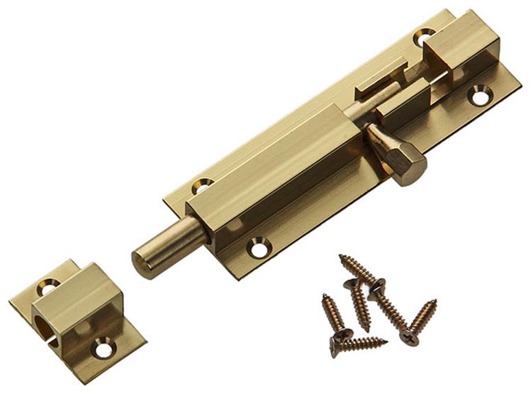 Mack 1013682 – 1 Schieberiegel Messing poliert A 75 – B 16 mm | 5 Stück