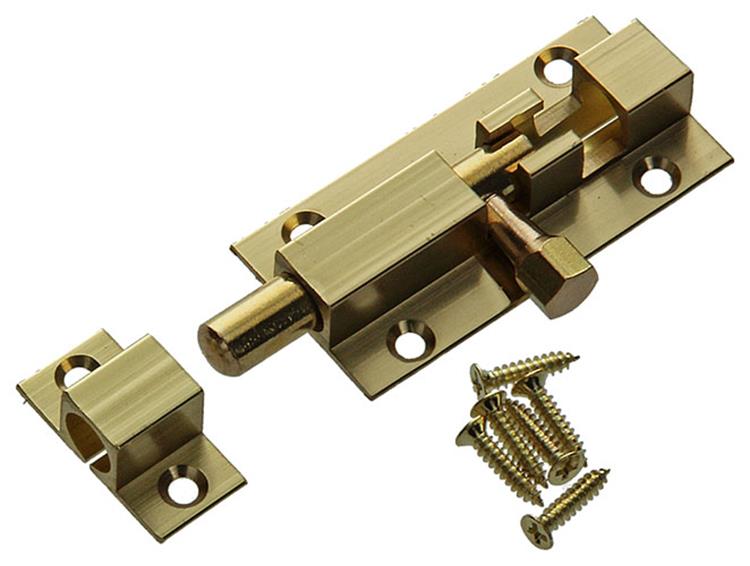Mack 1013681 – 1 Schieberiegel Messing poliert A 50 – B 16 mm | 5 Stück