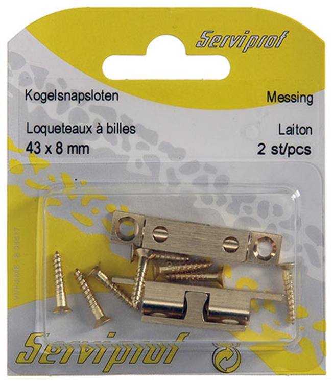 Mack 1013771 - 2 Kugelschnappverschlüsse Messing H 44 x B 8 mm | 5 Stück