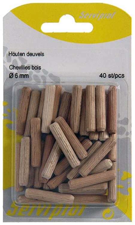 Mack 1013777 - 40 Holzdübel ø 6 mm | 5 Stück