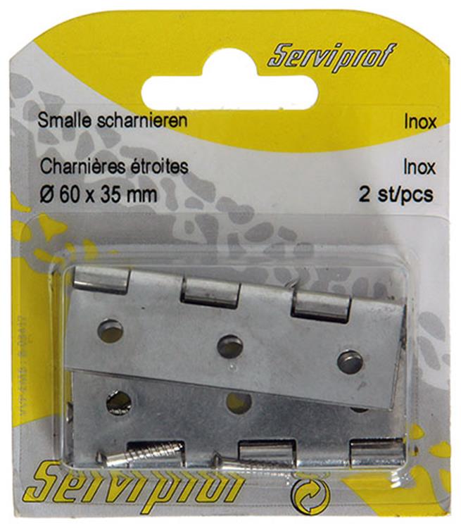 Mack 1013711 - 2 schmale Scharniere aus Edelstahl H 60 x B 35 mm | 5 Stück