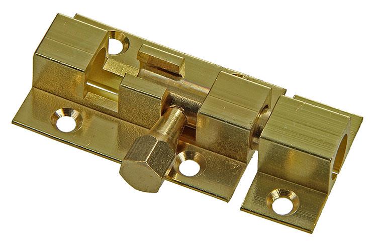 Mack 1013714 – 1 Schieberiegel Messing poliert A 40 – B 13 mm | 5 Stück