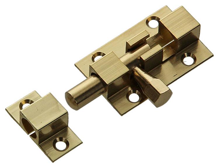 Mack 1013714 – 1 Schieberiegel Messing poliert A 40 – B 13 mm | 5 Stück