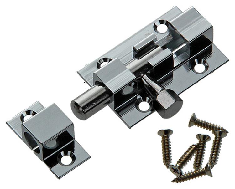 Mack 1013715 – 1 Schieberiegel Messing verchromt A 40 – B 13 mm | 5 Stück