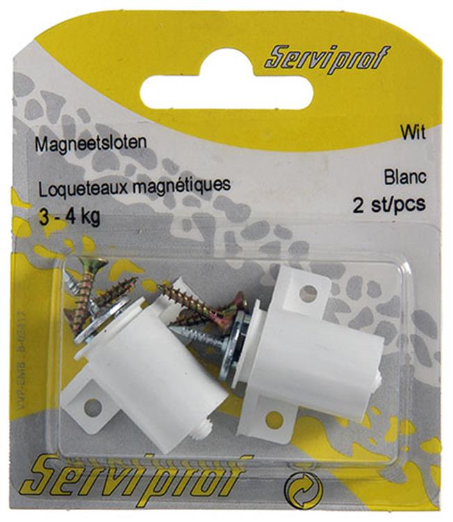 Mack 1013834 - 2 Magnetschlösser weiß 3 - 4 kg | 5 Stück
