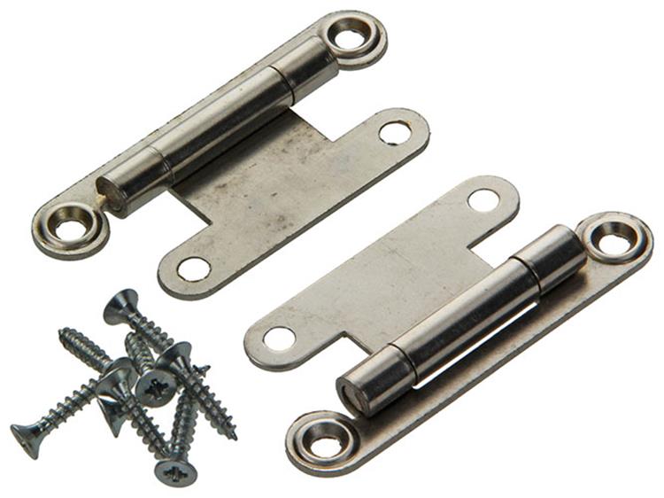 Mack 1013900 – 2 halbverdeckte Schrankscharniere. vernickelt H 66 x B 30 mm | 5 Stück