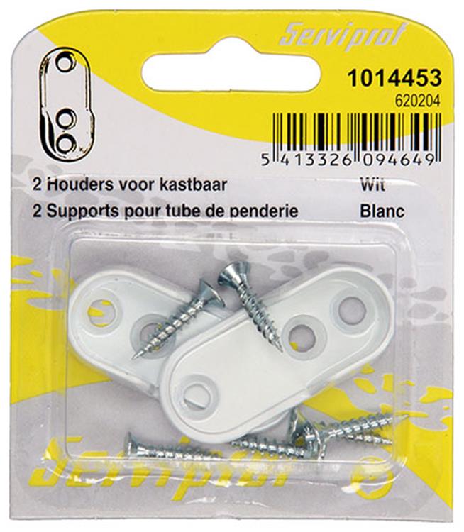 Mack 1014453 - 2 Halterungen für Schrank weiß | 5 Stück