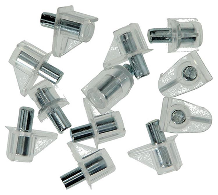 Mack 1014490 - 12 Regalstützen transparent ø 5 mm | 5 Stück