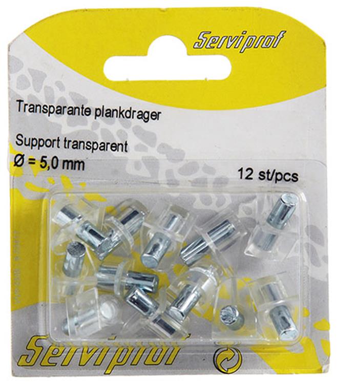 Mack 1014490 - 12 Regalstützen transparent ø 5 mm | 5 Stück