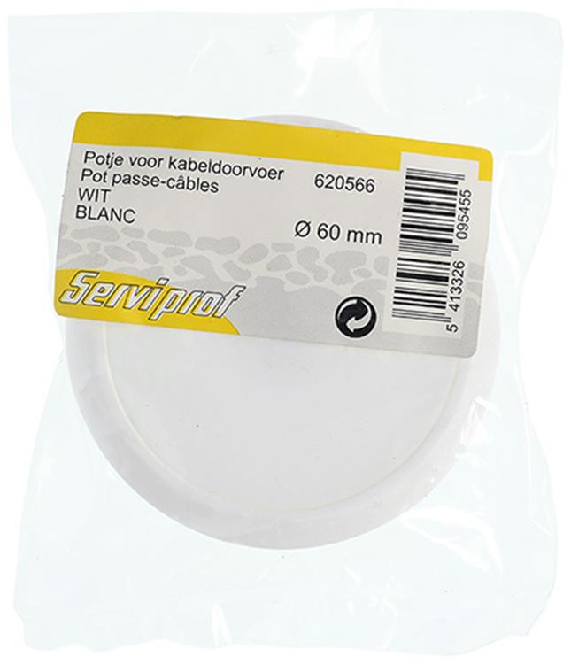 Mack 1014494 - 1 Topf für Kabeleinführung weiß ø 60 mm | 10 Stück