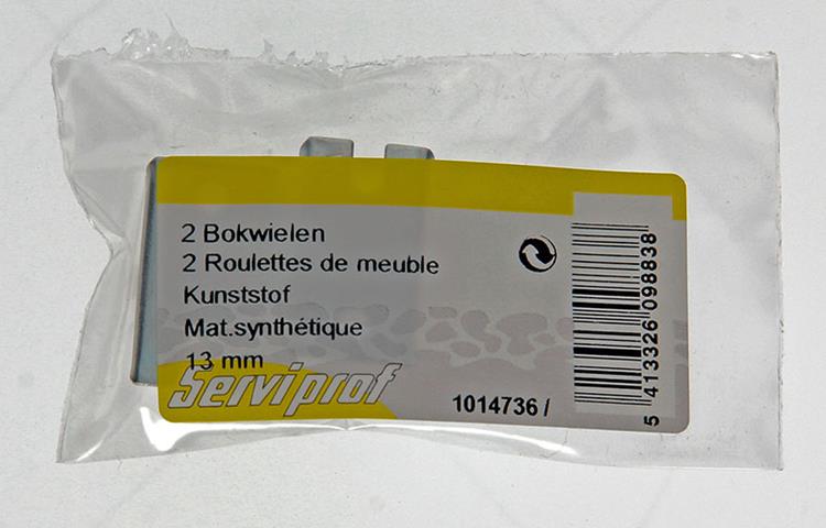 1014736 - 2 Stück Bockrollen Kunststoff 13mm | 5 Stück