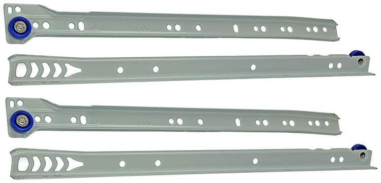 1013688 – Paar rollende Schubladenführungen weiß 25 kg 35 cm | 5 Stück