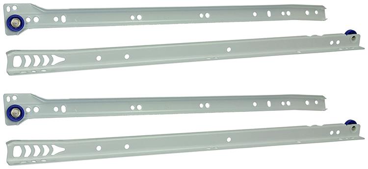1013690 – Paar rollende Schubladenführungen weiß 25 kg 45 cm | 5 Stück